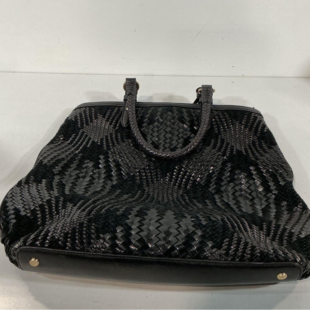 Women’s Cole Haan Genevieve Elegant Black Patent/Suede Woven Women's Tote Bag